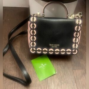 Kate Spade NWOT- soft pink and black crossbody/clutch